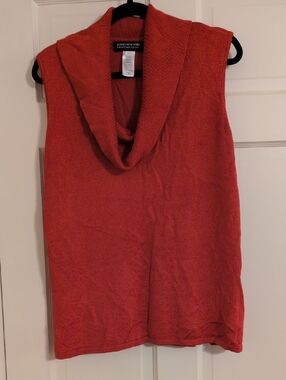 Jones New York Sleeveless Cowl Neck Knit Top - Coral Red